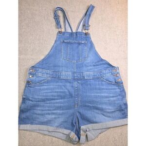 Ava & Viv Plus Size 22W Stretch Denim Overalls Shortalls Beach Vacation Western